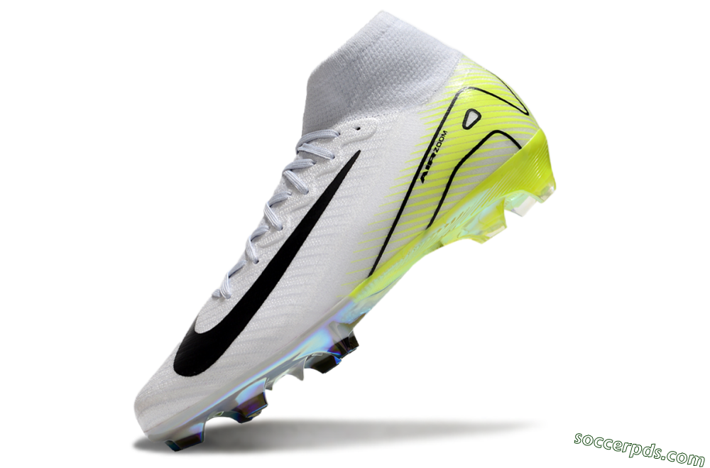 Nike Air Zoom Mercurial Superfly 10 Elite FG High-Tops Football Boots - White/Black/Yellow 5