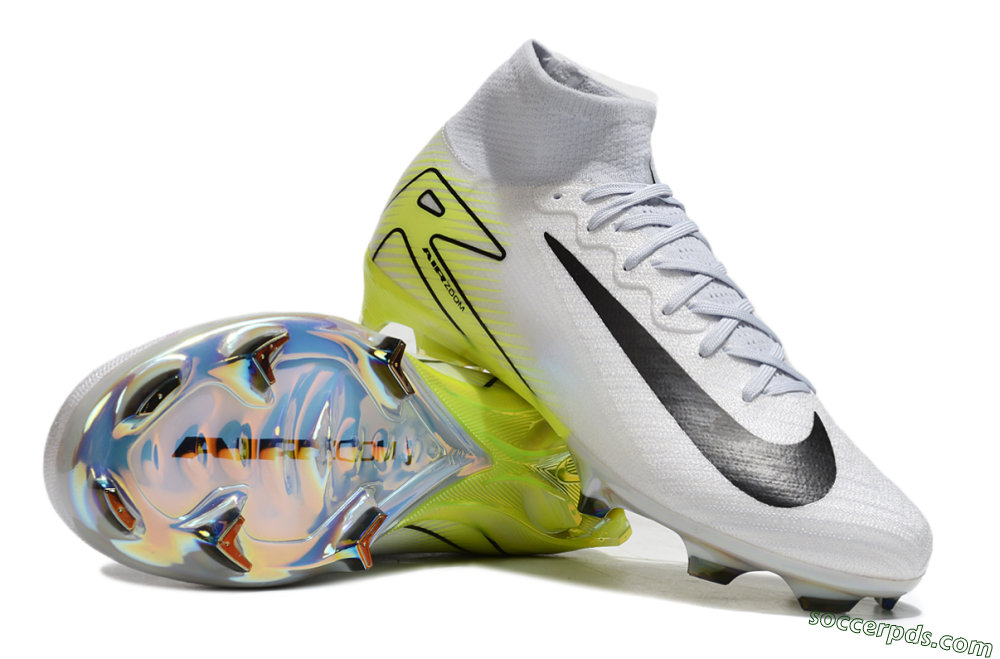 Nike Air Zoom Mercurial Superfly 10 Elite FG High-Tops Football Boots - White/Black/Yellow 0