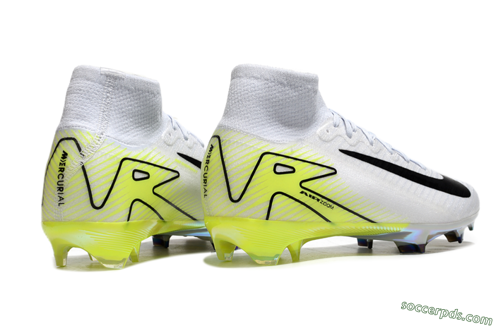 Nike Air Zoom Mercurial Superfly 10 Elite FG High-Tops Football Boots - White/Black/Yellow 6