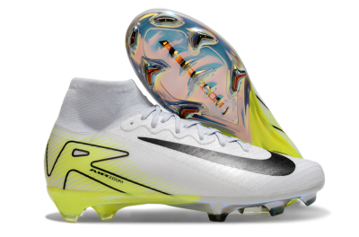 Nike Air Zoom Mercurial Superfly 10 Elite FG High-Tops Football Boots - White/Black/Yellow