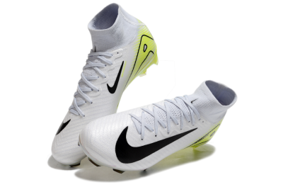 Nike Air Zoom Mercurial Superfly 10 Elite FG High-Tops Football Boots - White/Black/Yellow