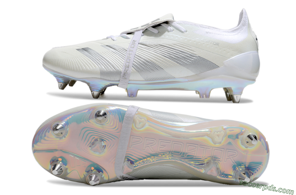 Adidas Predator Elite 25 Foldover Tongue SG Low-Tops Football Boots - Beige/Silver/White 0