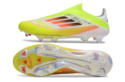 Adidas F50+ Elite Lightstrike Laceless FG Low-Tops Football Boots - Yellow/White/Black