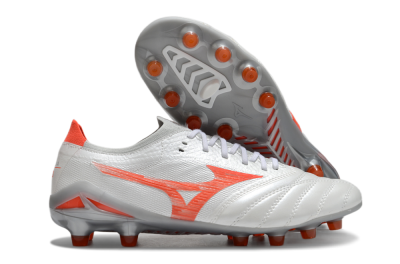Mizuno Morelia Neo 4 Bate FG Low-Tops Football Boots - White/Red/Grey