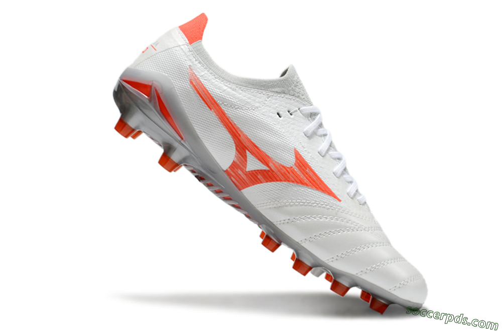 Mizuno Morelia Neo 4 Bate FG Low-Tops Football Boots - White/Red/Grey 4