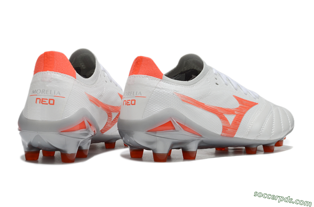 Mizuno Morelia Neo 4 Bate FG Low-Tops Football Boots - White/Red/Grey 6
