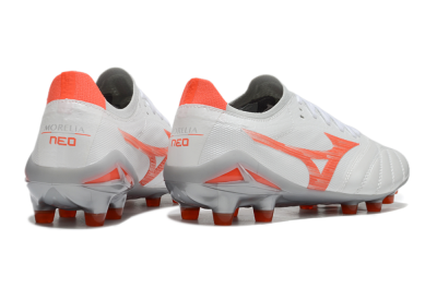 Mizuno Morelia Neo 4 Bate FG Low-Tops Football Boots - White/Red/Grey