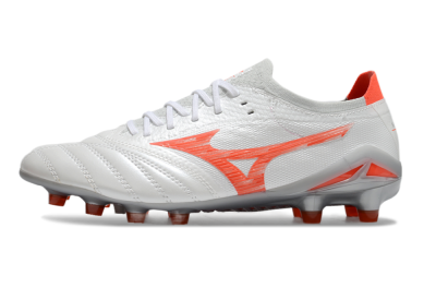 Mizuno Morelia Neo 4 Bate FG Low-Tops Football Boots - White/Red/Grey