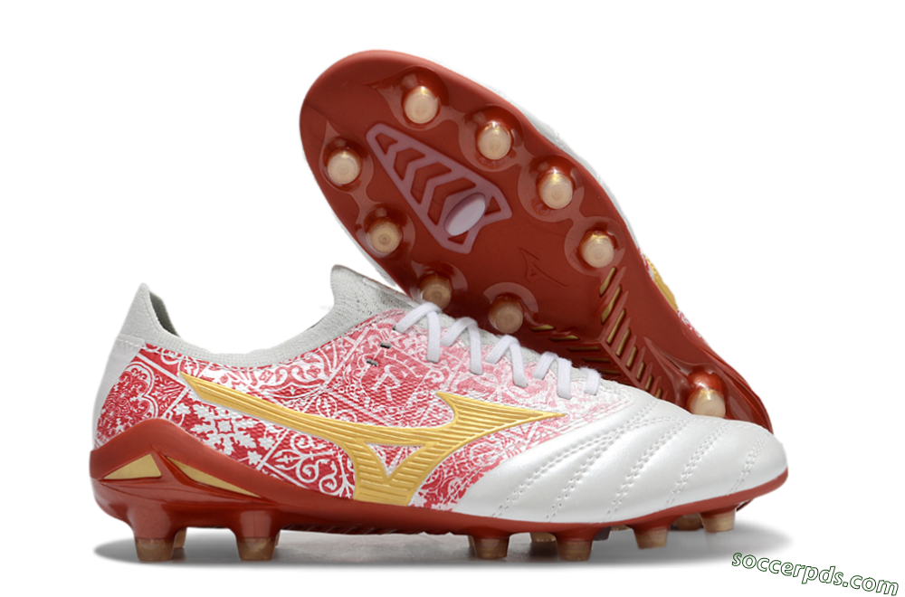 Mizuno Morelia Neo 4 Bate FG Low-Tops Football Boots - White/Red/Yellow 1