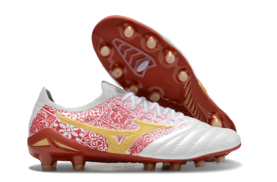 Mizuno Morelia Neo 4 Bate FG Low-Tops Football Boots - White/Red/Yellow