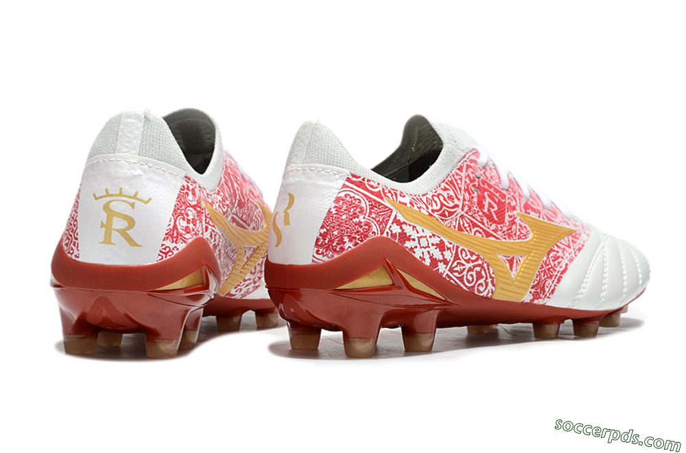 Mizuno Morelia Neo 4 Bate FG Low-Tops Football Boots - White/Red/Yellow 6