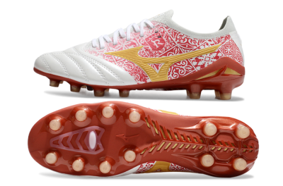 Mizuno Morelia Neo 4 Bate FG Low-Tops Football Boots - White/Red/Yellow