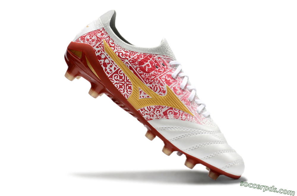 Mizuno Morelia Neo 4 Bate FG Low-Tops Football Boots - White/Red/Yellow 4