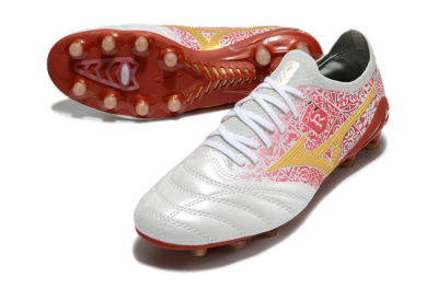 Mizuno Morelia Neo 4 Bate FG Low-Tops Football Boots - White/Red/Yellow