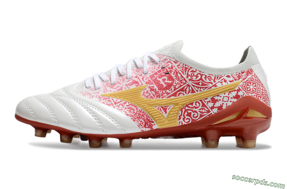 Mizuno Morelia Neo 4 Bate FG Low-Tops Football Boots - White/Red/Yellow 2