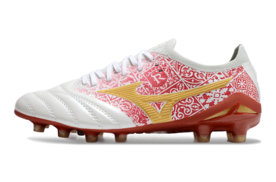 Mizuno Morelia Neo 4 Bate FG Low-Tops Football Boots - White/Red/Yellow