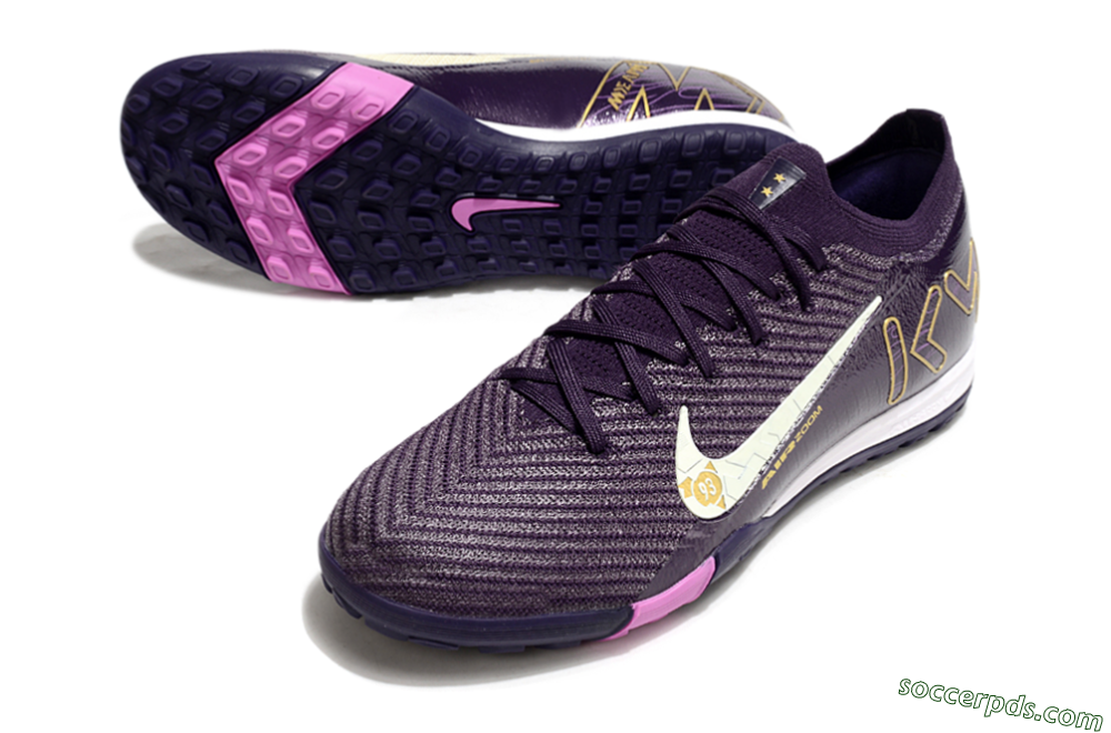 Nike Air Zoom Mercurial Vapor 16 Elite TF Low-Tops Football Shoes - Purple/White/Yellow 3