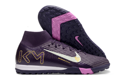 Nike Air Zoom Mercurial Superfly 10 Elite TF High-Tops Football Shoes - Purple/White/Gold