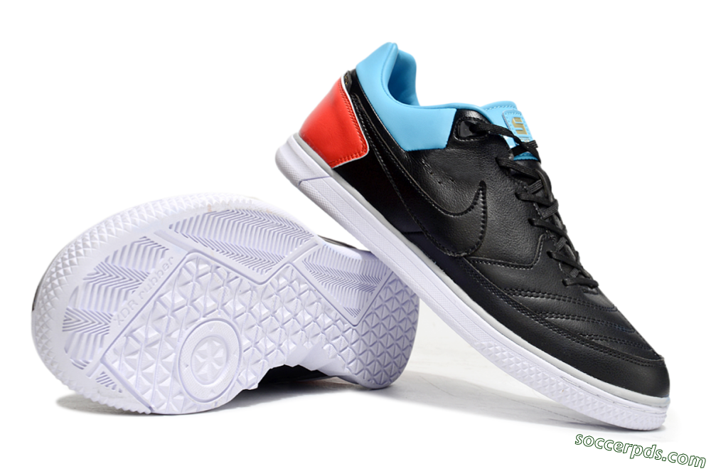Nike Street Gato IC Low-Tops Football Shoes - Black/Blue/Red 0