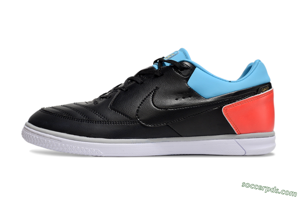 Nike Street Gato IC Low-Tops Football Shoes - Black/Blue/Red 2