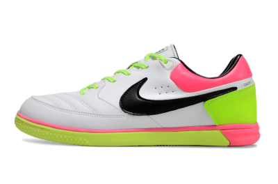 Nike Street Gato IC Low-Tops Football Shoes - White/Black/Pink/Yellow