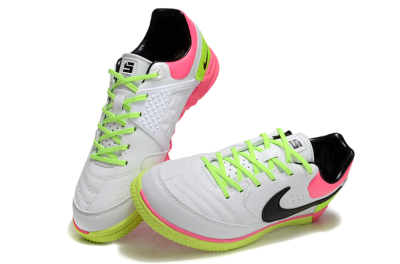 Nike Street Gato IC Low-Tops Football Shoes - White/Black/Pink/Yellow