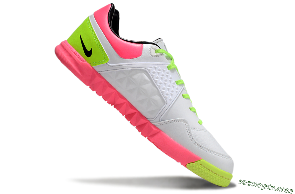 Nike Street Gato IC Low-Tops Football Shoes - White/Black/Pink/Yellow 4