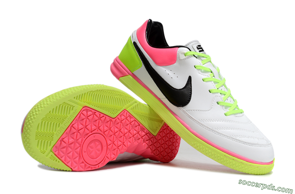 Nike Street Gato IC Low-Tops Football Shoes - White/Black/Pink/Yellow 0