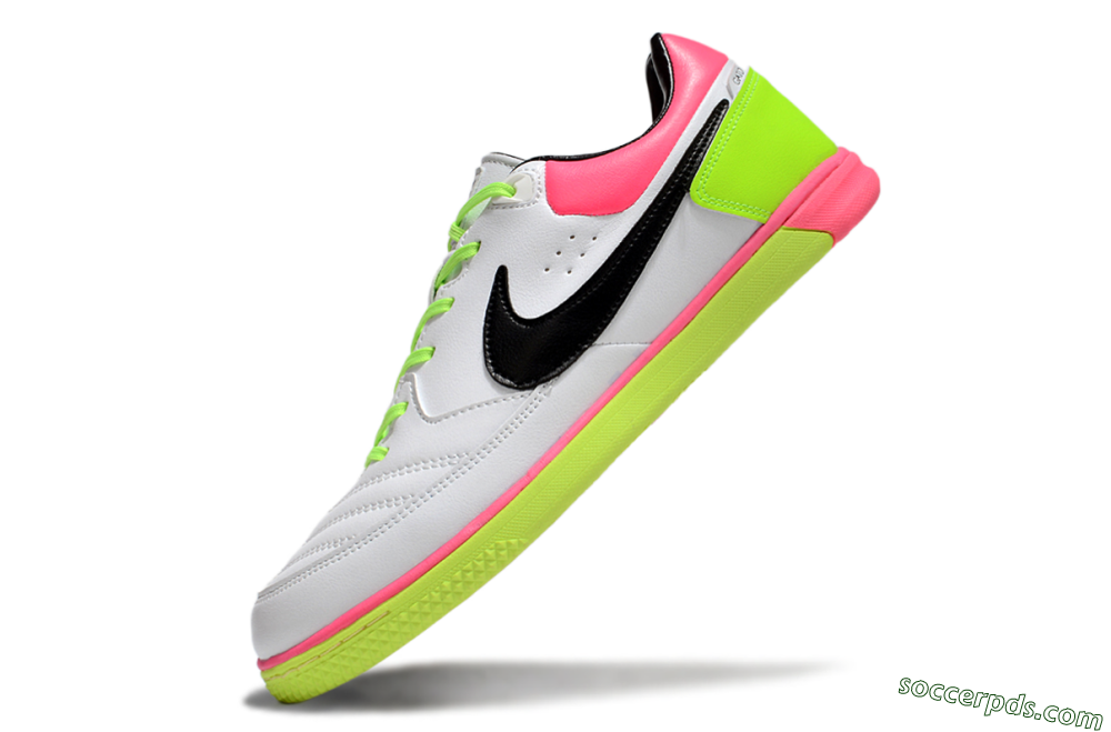 Nike Street Gato IC Low-Tops Football Shoes - White/Black/Pink/Yellow 5