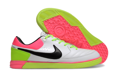 Nike Street Gato IC Low-Tops Football Shoes - White/Black/Pink/Yellow