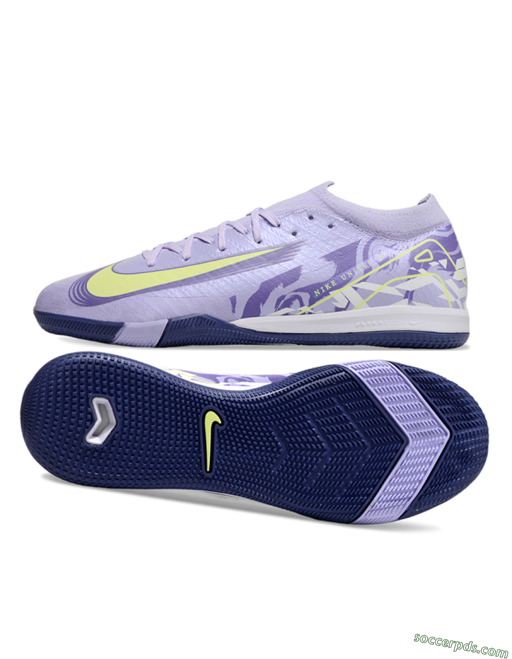 Nike Air Zoom Mercurial Vapor 16 Elite IC Low-Tops Football Shoes - Purple/Yellow/White 0