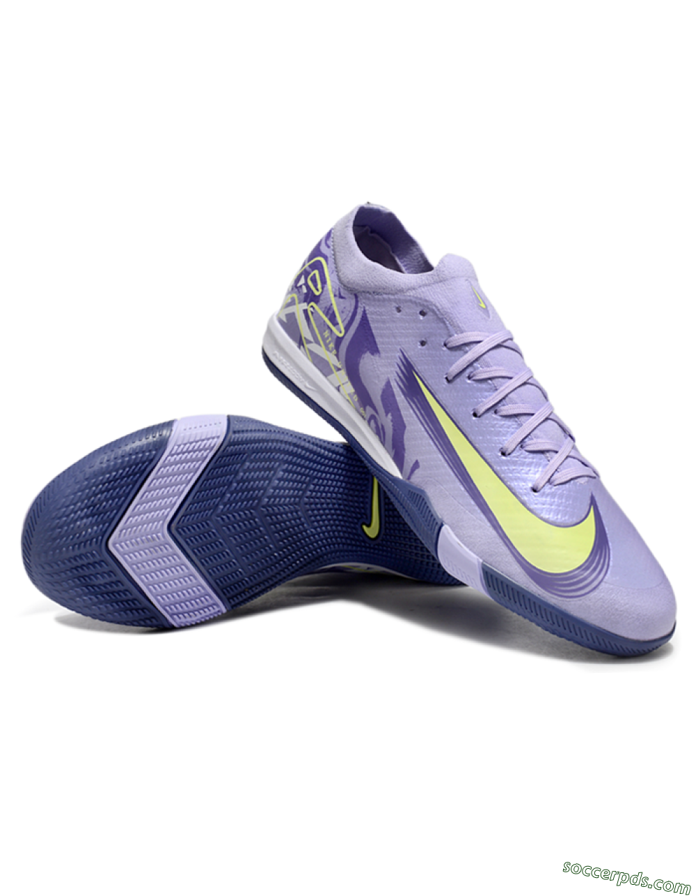 Nike Air Zoom Mercurial Vapor 16 Elite IC Low-Tops Football Shoes - Purple/Yellow/White 3