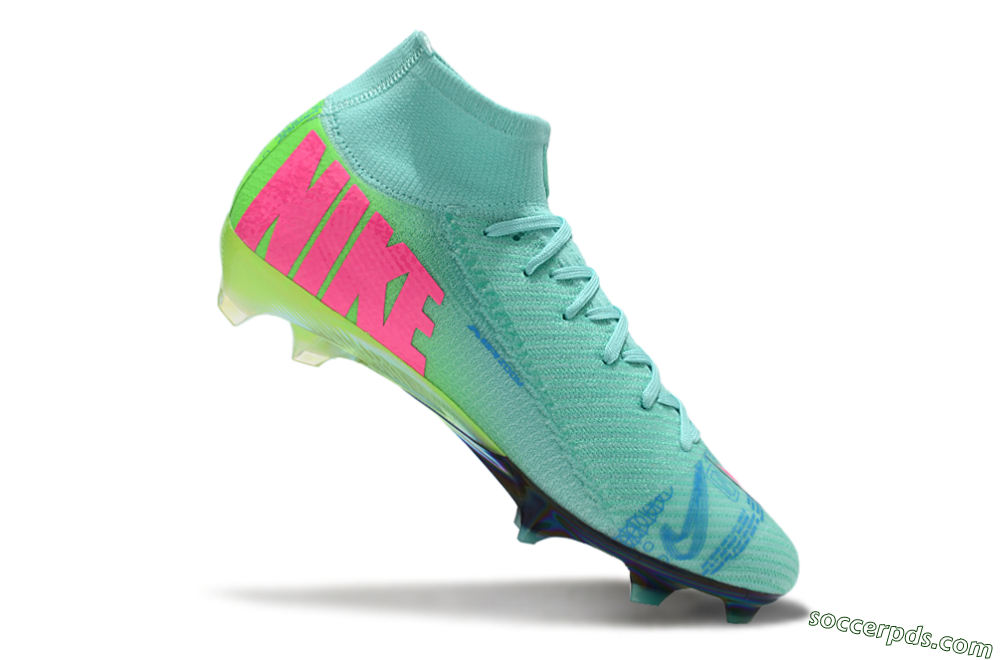 Nike Air Zoom Mercurial Superfly 10 Elite FG High-Tops Football Boots - Jade/Pink/Blue 5