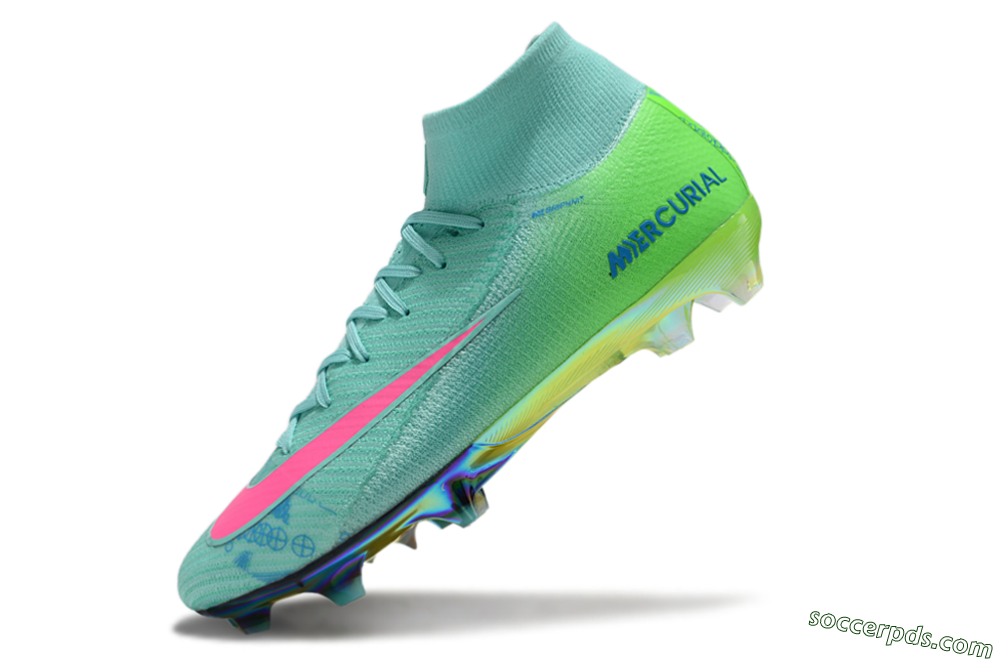 Nike Air Zoom Mercurial Superfly 10 Elite FG High-Tops Football Boots - Jade/Pink/Blue 6