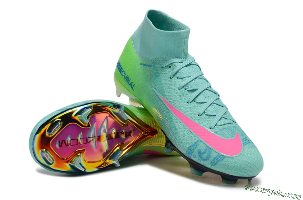 Nike Air Zoom Mercurial Superfly 10 Elite FG High-Tops Football Boots - Jade/Pink/Blue 4