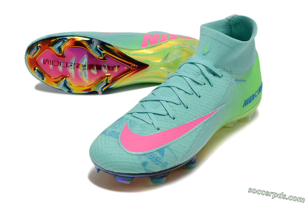 Nike Air Zoom Mercurial Superfly 10 Elite FG High-Tops Football Boots - Jade/Pink/Blue 3