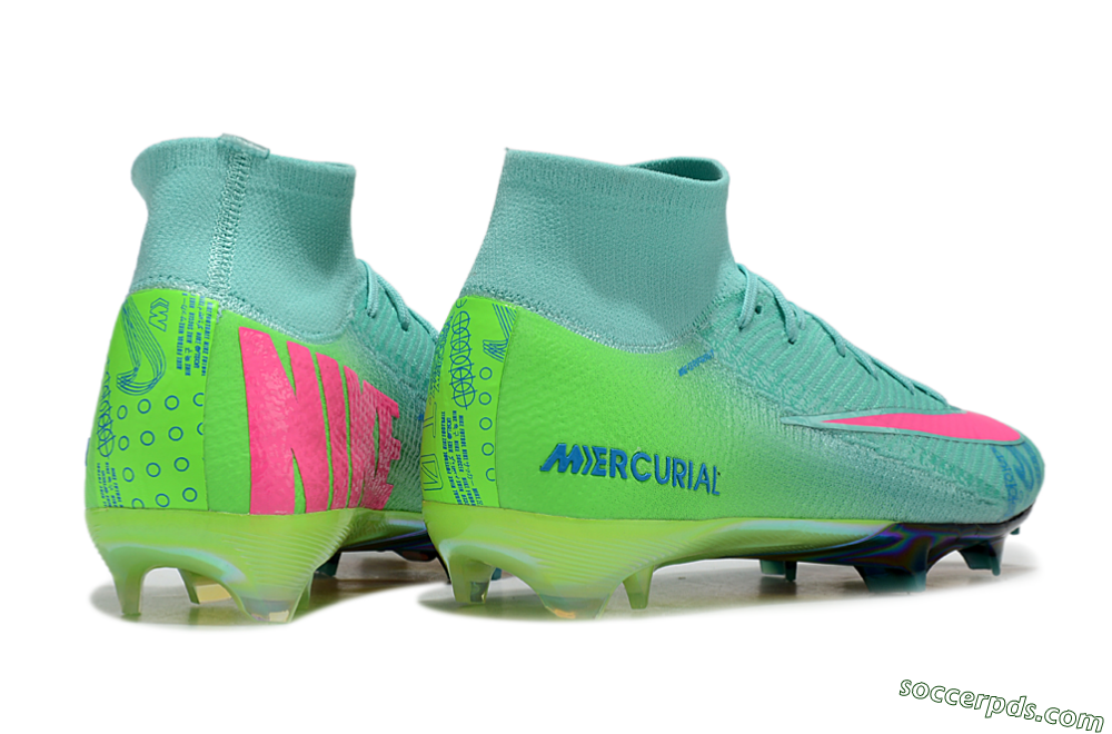 Nike Air Zoom Mercurial Superfly 10 Elite FG High-Tops Football Boots - Jade/Pink/Blue 7