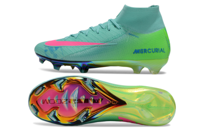 Nike Air Zoom Mercurial Superfly 10 Elite FG High-Tops Football Boots - Jade/Pink/Blue