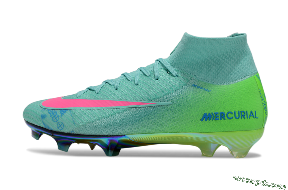Nike Air Zoom Mercurial Superfly 10 Elite FG High-Tops Football Boots - Jade/Pink/Blue 2