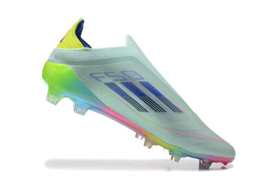 Adidas F50 Elite Laceless FG Low-Tops Football Boots - Jade/Blue/Pink/Yellow