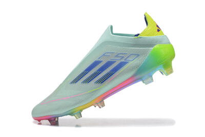 Adidas F50 Elite Laceless FG Low-Tops Football Boots - Jade/Blue/Pink/Yellow