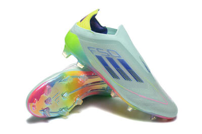 Adidas F50 Elite Laceless FG Low-Tops Football Boots - Jade/Blue/Pink/Yellow
