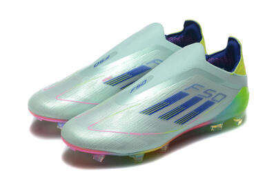 Adidas F50 Elite Laceless FG Low-Tops Football Boots - Jade/Blue/Pink/Yellow