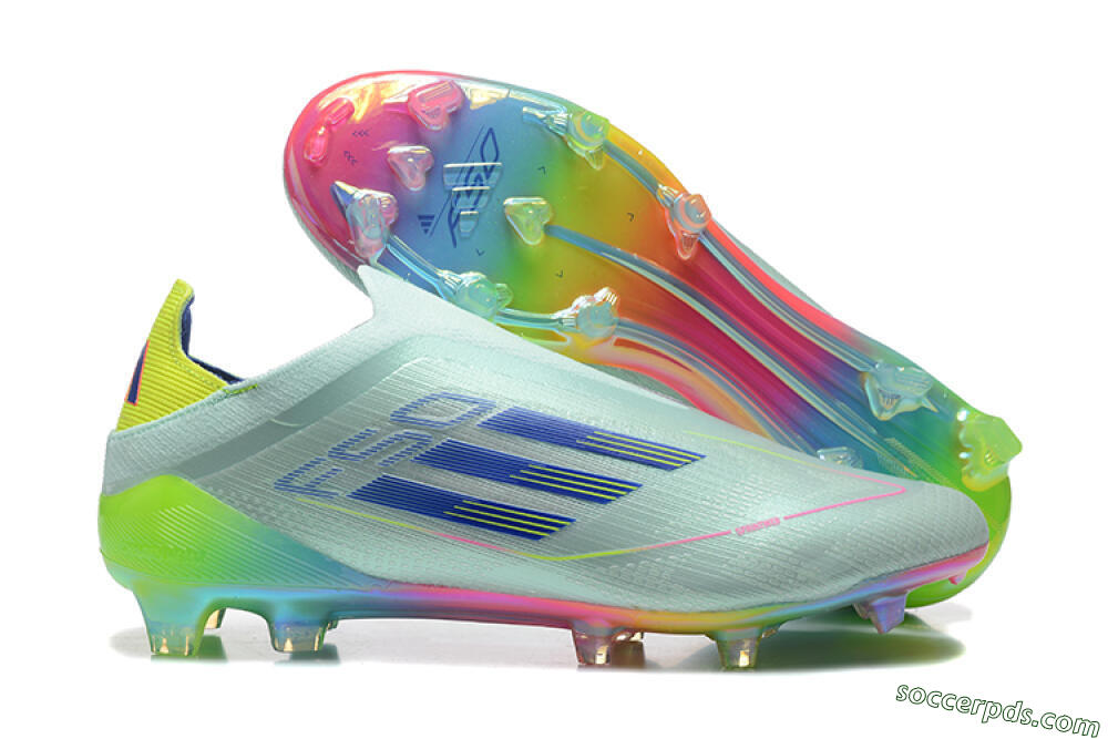 Adidas F50 Elite Laceless FG Low-Tops Football Boots - Jade/Blue/Pink/Yellow 1