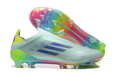 Adidas F50 Elite Laceless FG Low-Tops Football Boots - Jade/Blue/Pink/Yellow