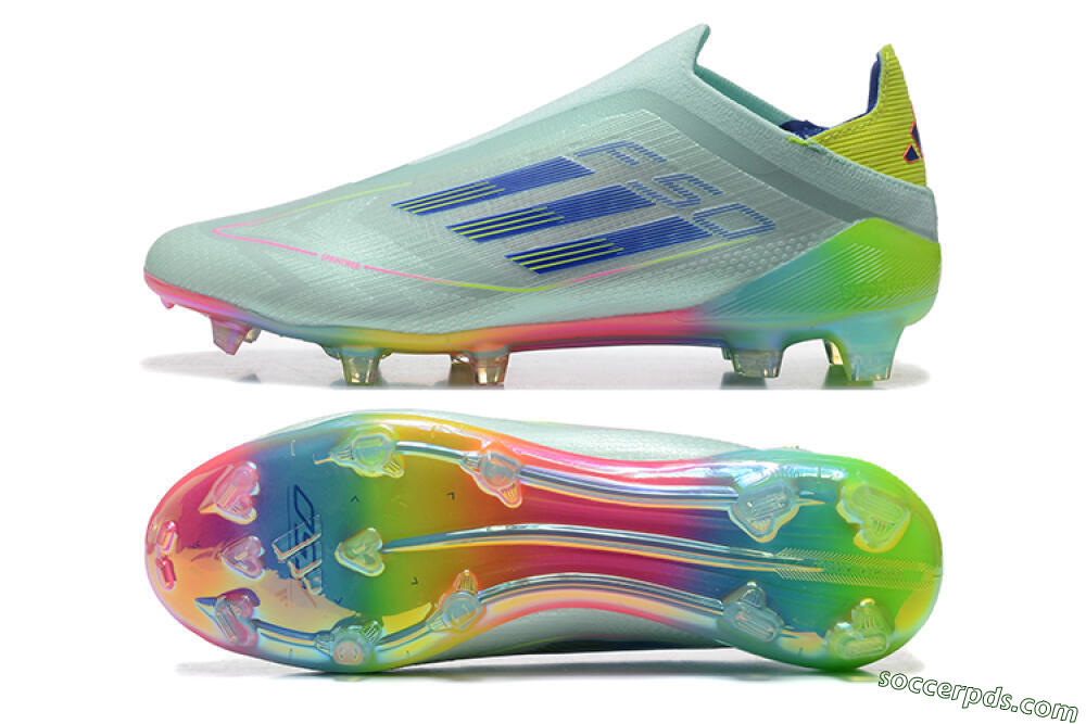 Adidas F50 Elite Laceless FG Low-Tops Football Boots - Jade/Blue/Pink/Yellow 0