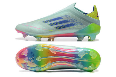 Adidas F50 Elite Laceless FG Low-Tops Football Boots - Jade/Blue/Pink/Yellow