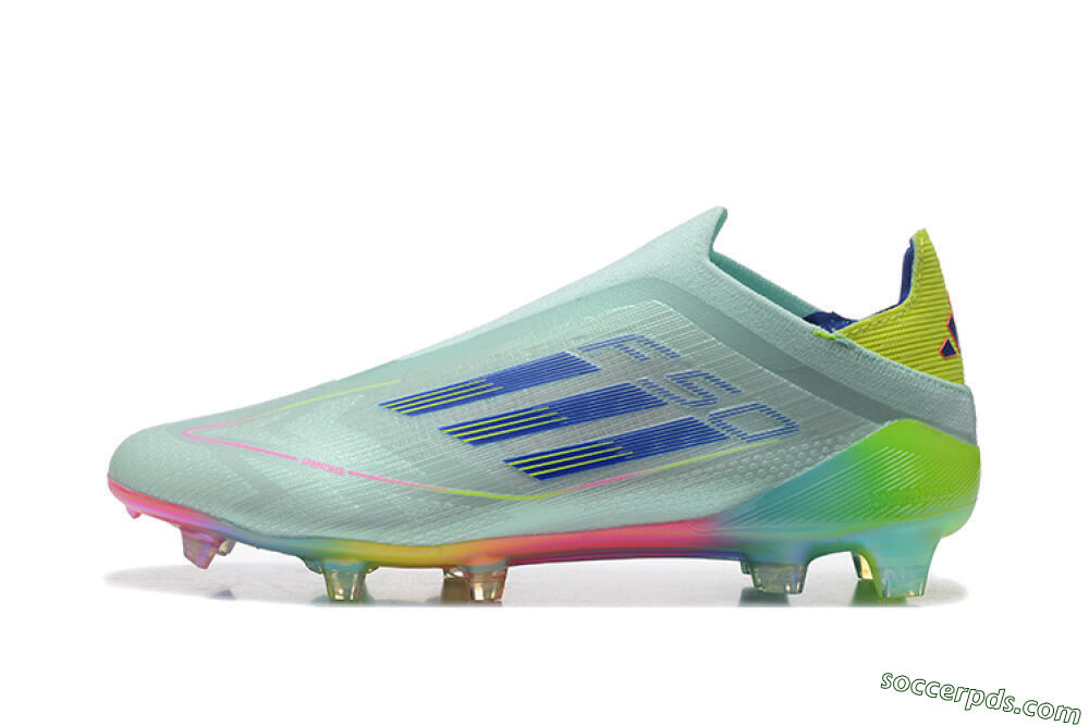 Adidas F50 Elite Laceless FG Low-Tops Football Boots - Jade/Blue/Pink/Yellow 2
