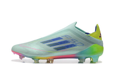 Adidas F50 Elite Laceless FG Low-Tops Football Boots - Jade/Blue/Pink/Yellow