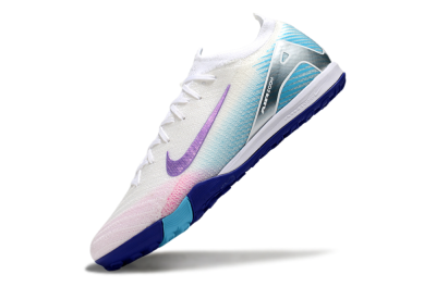 Nike Air Zoom Mercurial Vapor 16 Elite TF Low-Tops Football Shoes - White/Purple/Silver/Jade